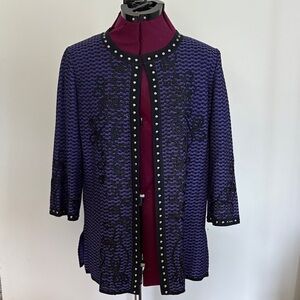 Ming Wang Purple and Black Women's Cardigan